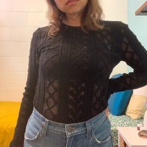 T Alexander Wang Black Knit Top